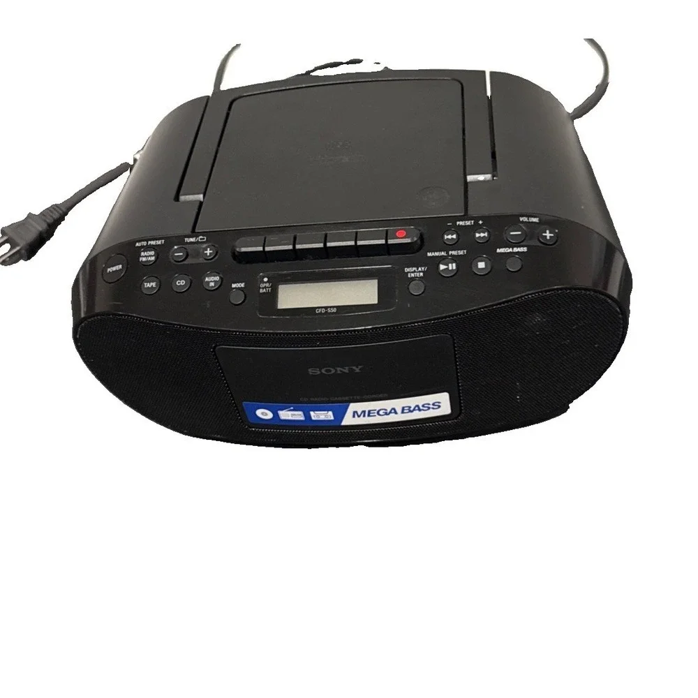 Sony CFD-S50 Mega Bass Boombox Personal Audio System CD-MP3-Cassette-AM/FM Radio